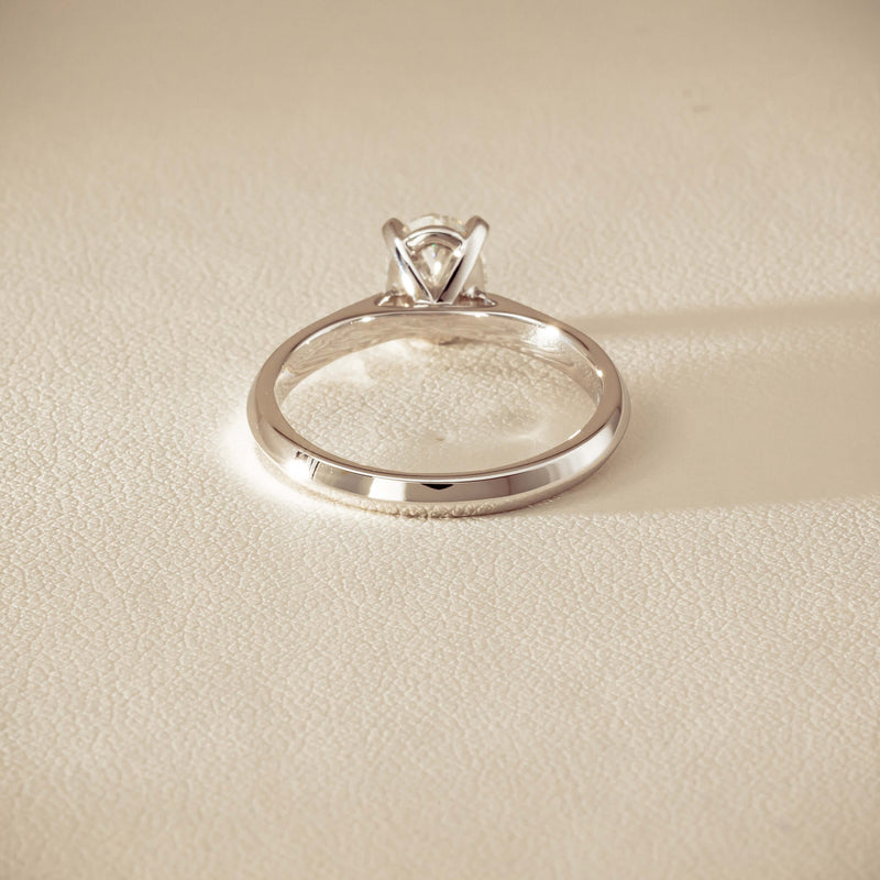 18ct White Gold 1.00ct Oval Diamond Venetian Ring - Ring - Walker & Hall