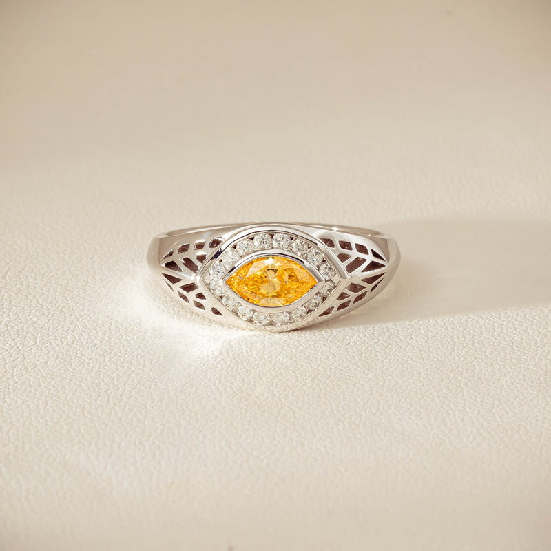 Deja Vu 18ct White Gold .65ct Yellow Diamond Ring - Ring - Walker & Hall