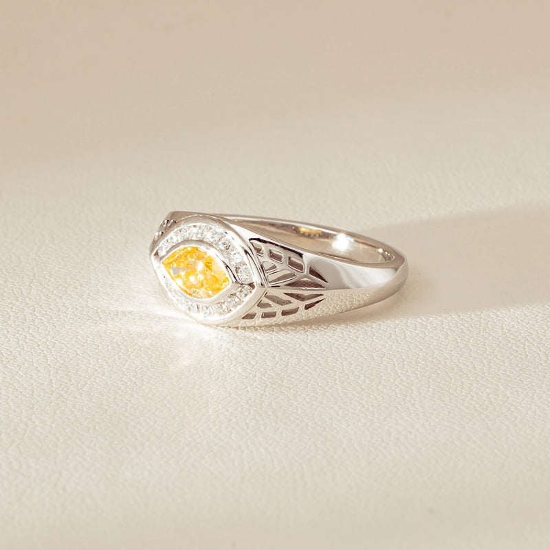 Deja Vu 18ct White Gold .65ct Yellow Diamond Ring - Ring - Walker & Hall