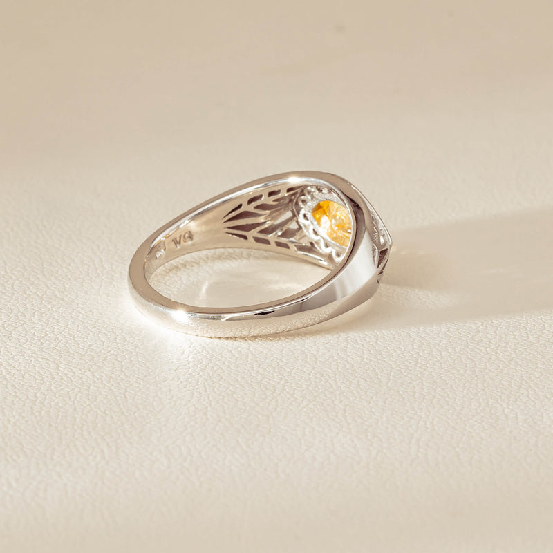 Deja Vu 18ct White Gold .65ct Yellow Diamond Ring - Ring - Walker & Hall