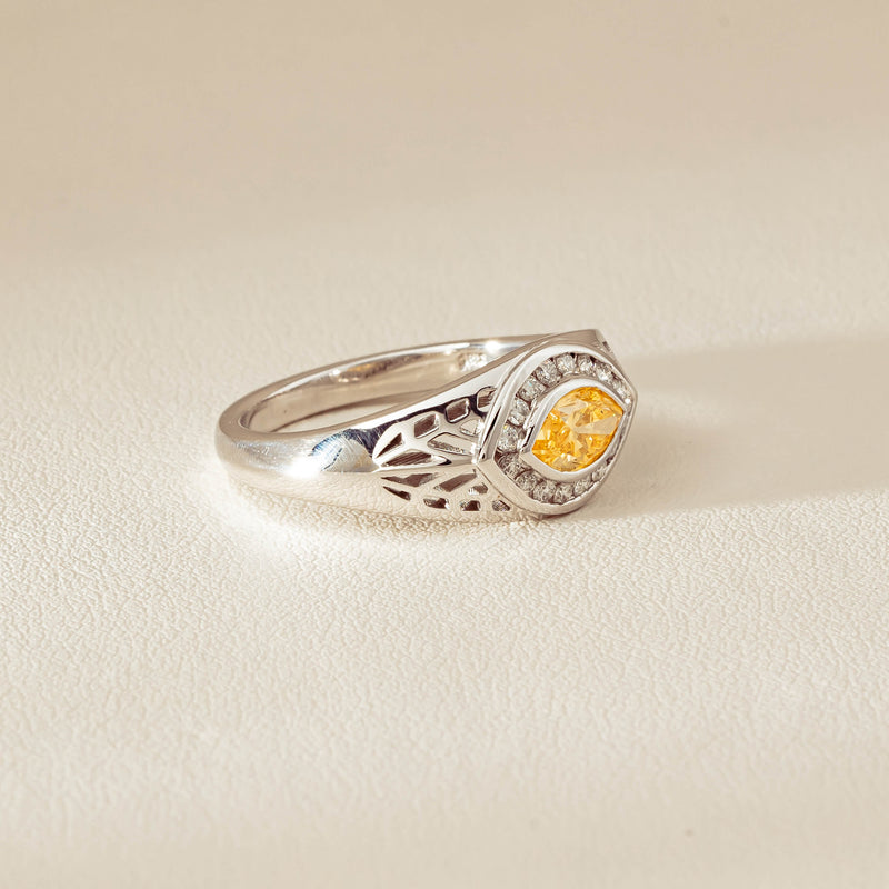 Deja Vu 18ct White Gold .65ct Yellow Diamond Ring - Ring - Walker & Hall