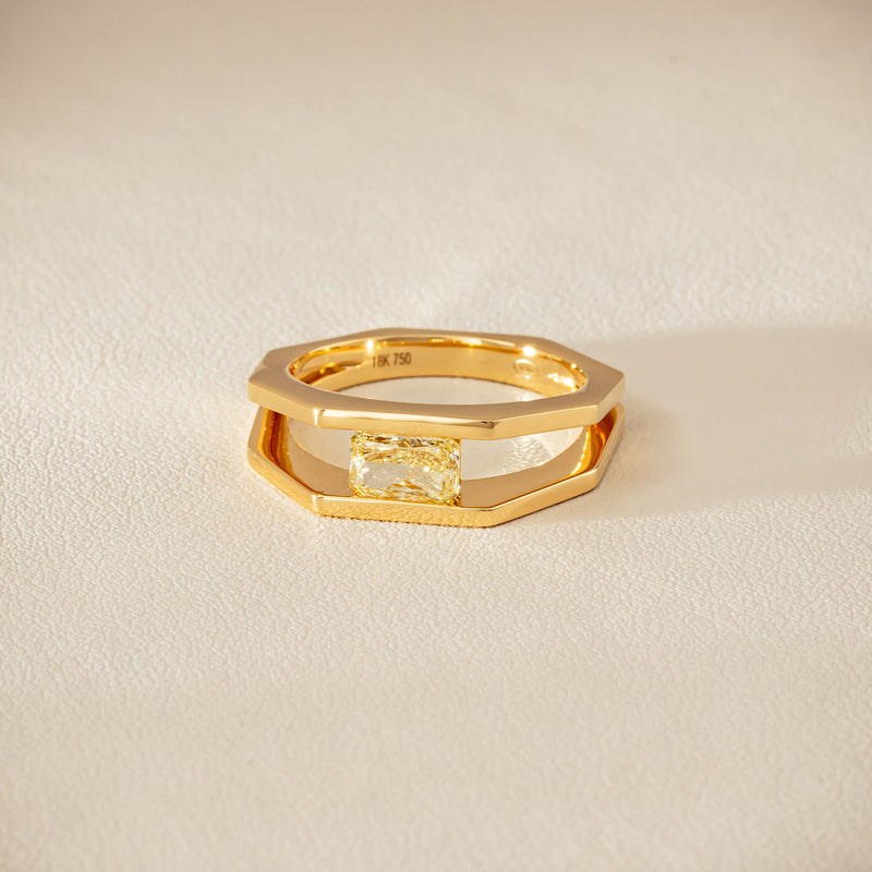 18ct Yellow Gold .70ct Fancy Diamond Openwork Ring - Ring - Walker & Hall