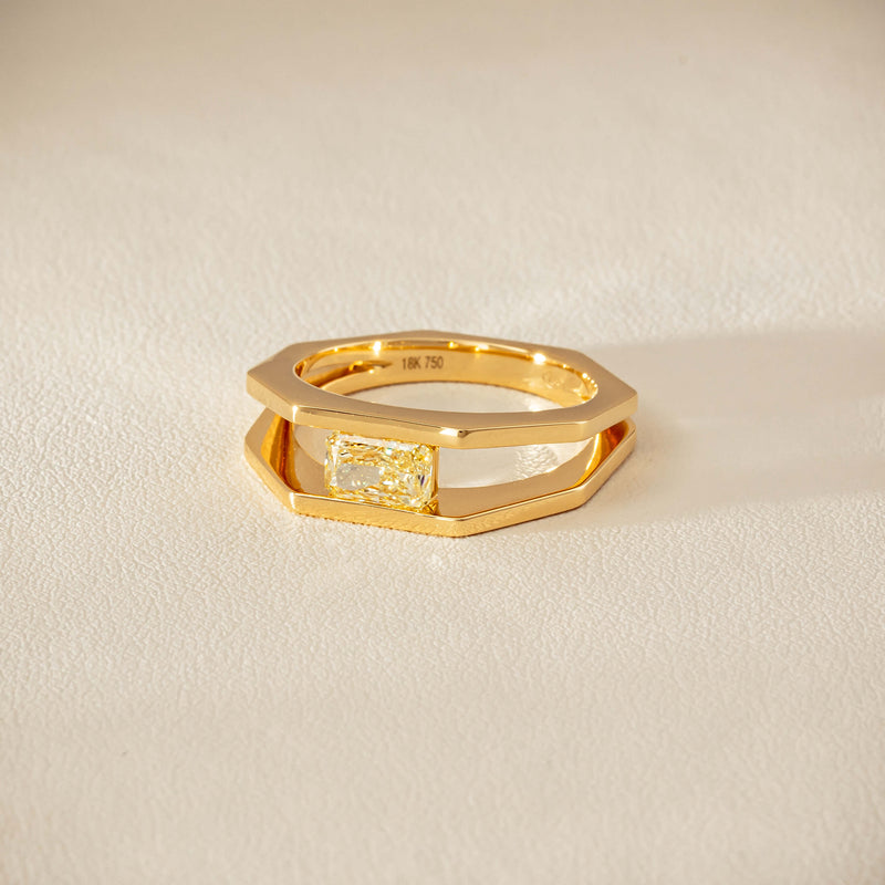 18ct Yellow Gold .70ct Fancy Diamond Openwork Ring - Ring - Walker & Hall