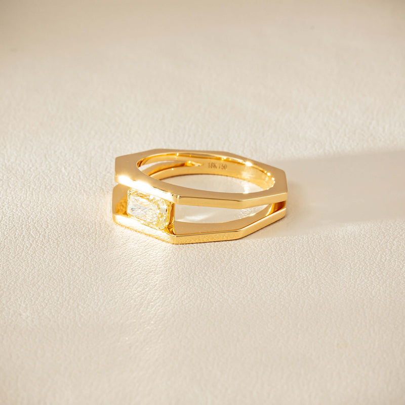 18ct Yellow Gold .70ct Fancy Diamond Openwork Ring - Ring - Walker & Hall