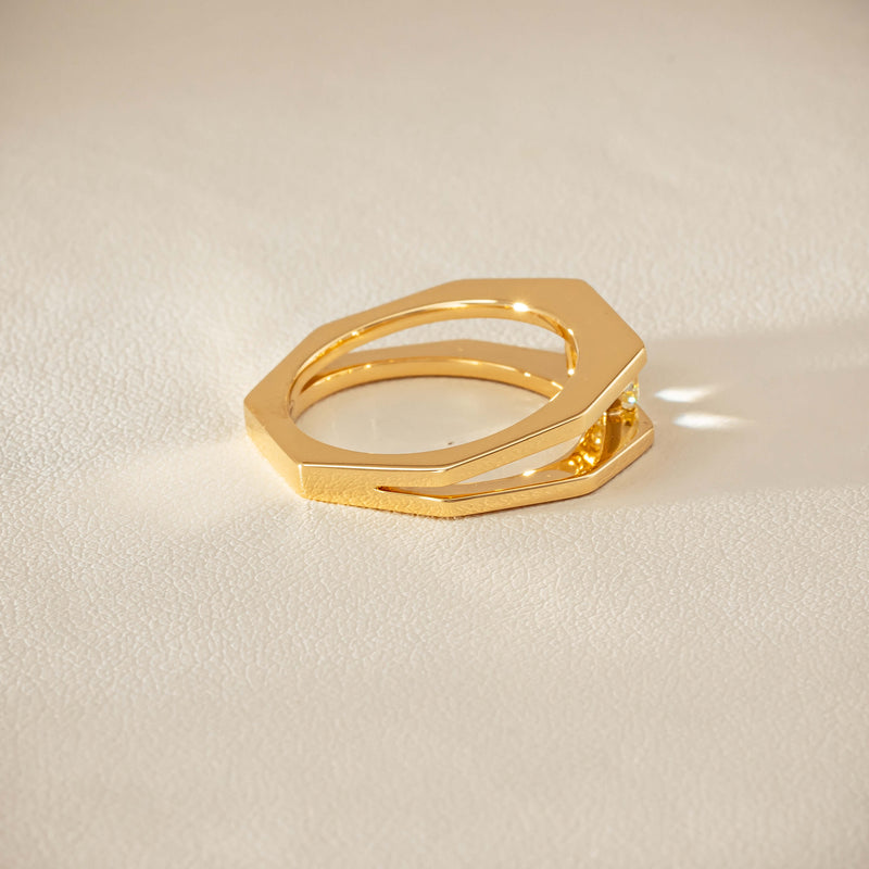 18ct Yellow Gold .70ct Fancy Diamond Openwork Ring - Ring - Walker & Hall