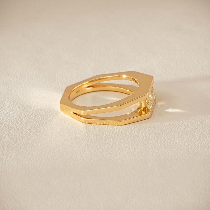 18ct Yellow Gold .70ct Fancy Diamond Openwork Ring - Ring - Walker & Hall