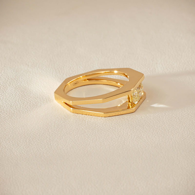 18ct Yellow Gold .70ct Fancy Diamond Openwork Ring - Ring - Walker & Hall