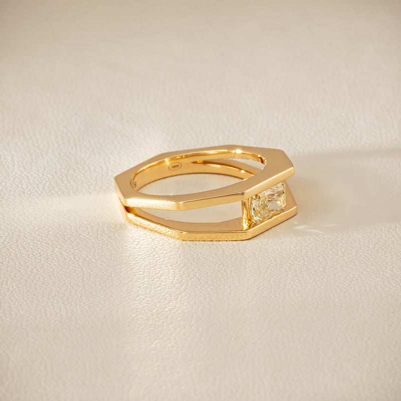 18ct Yellow Gold .70ct Fancy Diamond Openwork Ring - Ring - Walker & Hall