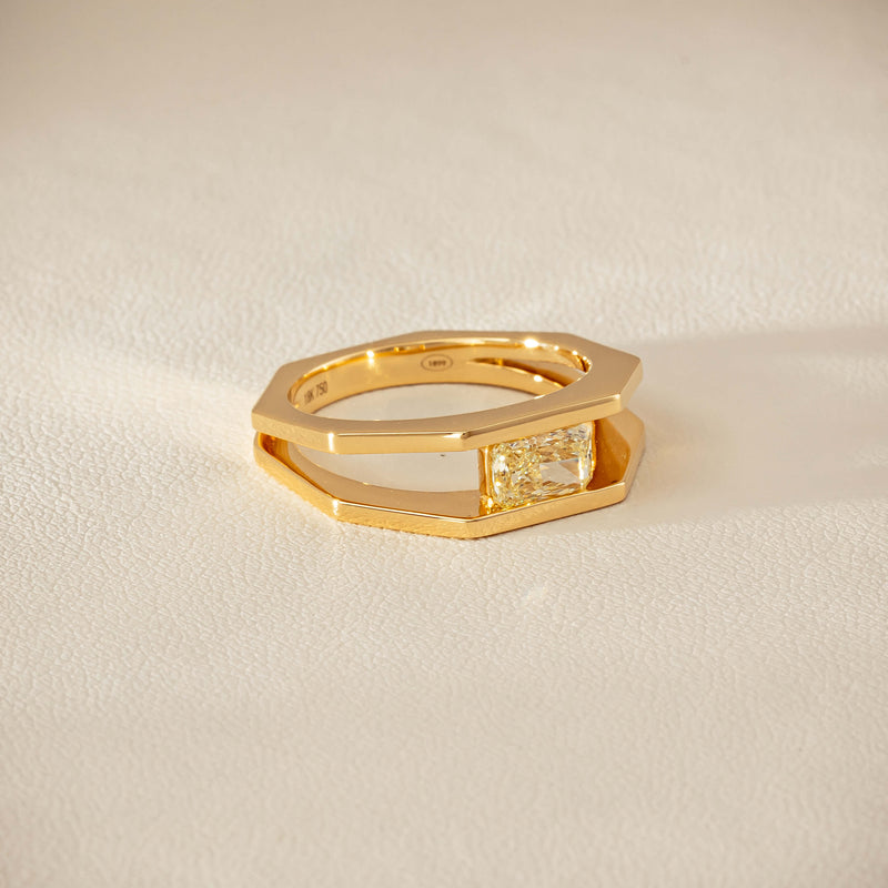 18ct Yellow Gold .70ct Fancy Diamond Openwork Ring - Ring - Walker & Hall