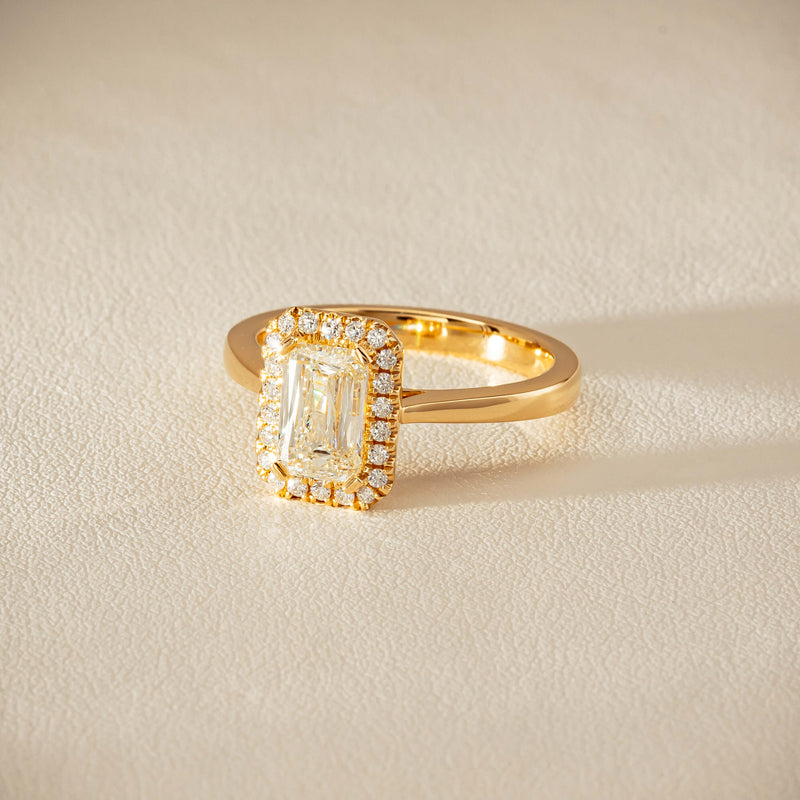 18ct Yellow Gold 1.50ct Emerald-Cut Diamond Nina Ring - Ring - Walker & Hall