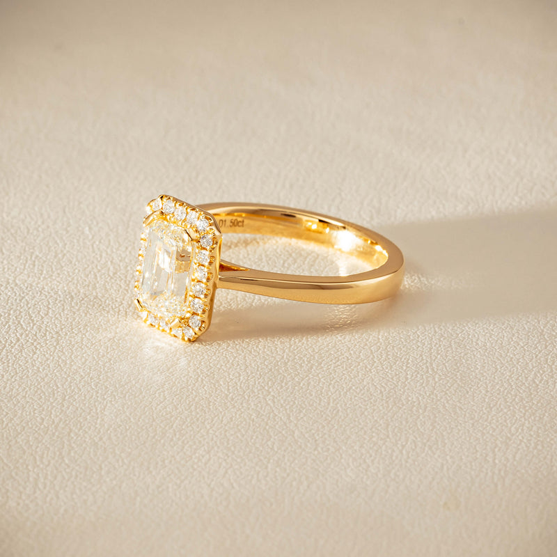 18ct Yellow Gold 1.50ct Emerald-Cut Diamond Nina Ring - Ring - Walker & Hall