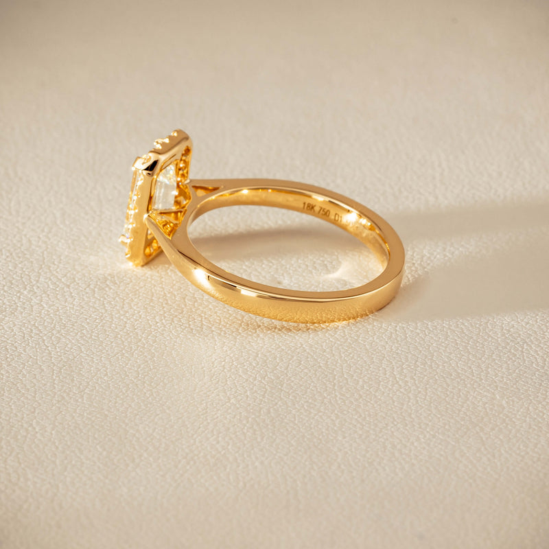 18ct Yellow Gold 1.50ct Emerald-Cut Diamond Nina Ring - Ring - Walker & Hall