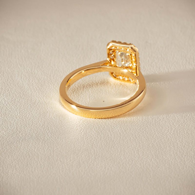 18ct Yellow Gold 1.50ct Emerald-Cut Diamond Nina Ring - Ring - Walker & Hall