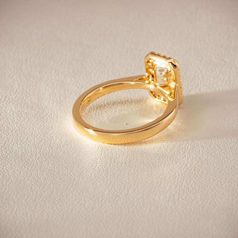 18ct Yellow Gold 1.50ct Emerald-Cut Diamond Nina Ring - Ring - Walker & Hall
