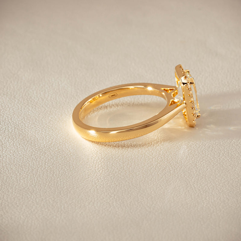 18ct Yellow Gold 1.50ct Emerald-Cut Diamond Nina Ring - Ring - Walker & Hall