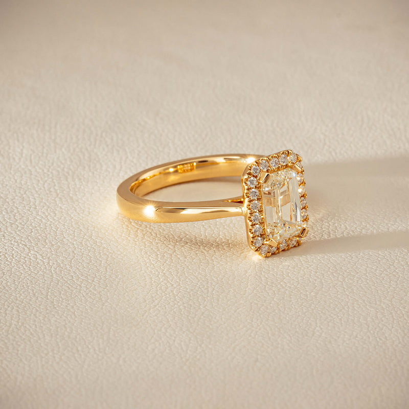 18ct Yellow Gold 1.50ct Emerald-Cut Diamond Nina Ring - Ring - Walker & Hall