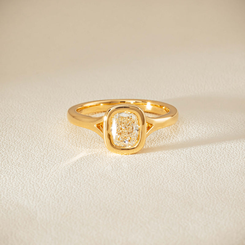 18ct Yellow Gold 1.00ct Cushion Cut Diamond Natalia Ring - Ring - Walker & Hall