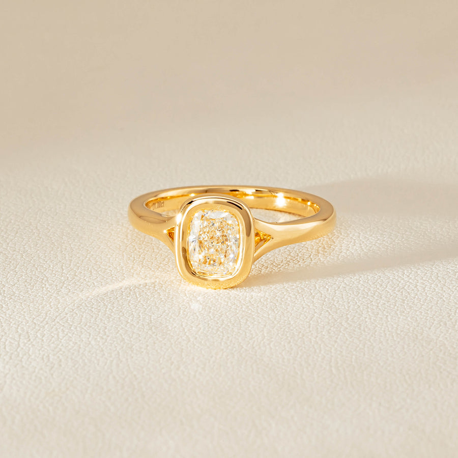18ct Yellow Gold 1.00ct Cushion Cut Diamond Natalia Ring - Ring - Walker & Hall