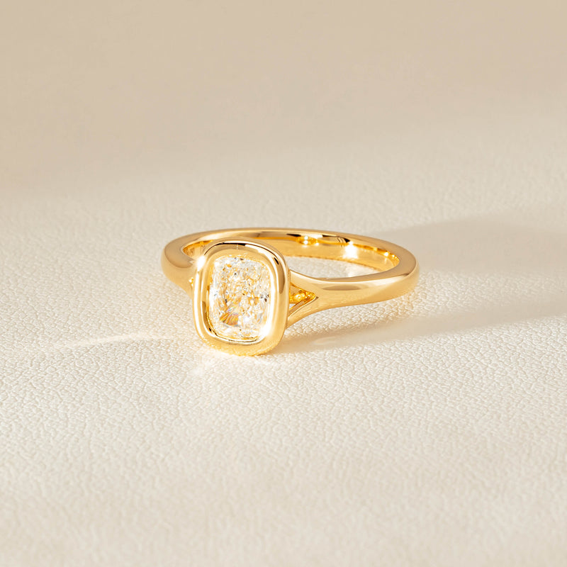 18ct Yellow Gold 1.00ct Cushion Cut Diamond Natalia Ring - Ring - Walker & Hall