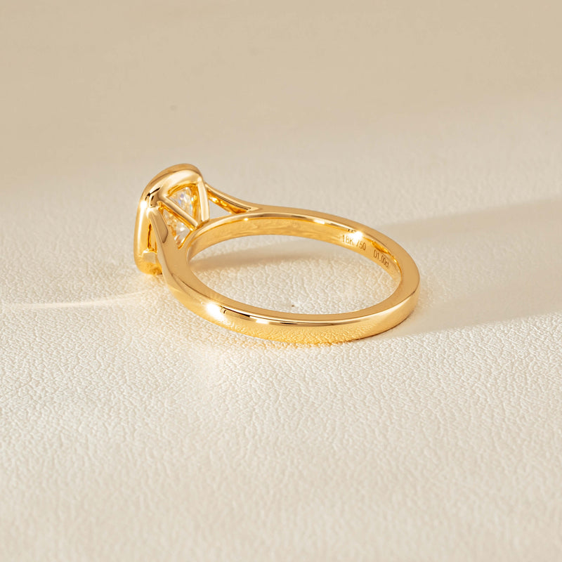 18ct Yellow Gold 1.00ct Cushion Cut Diamond Natalia Ring - Ring - Walker & Hall