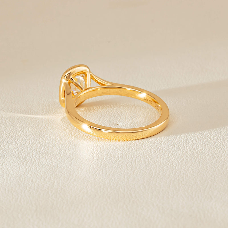 18ct Yellow Gold 1.00ct Cushion Cut Diamond Natalia Ring - Ring - Walker & Hall