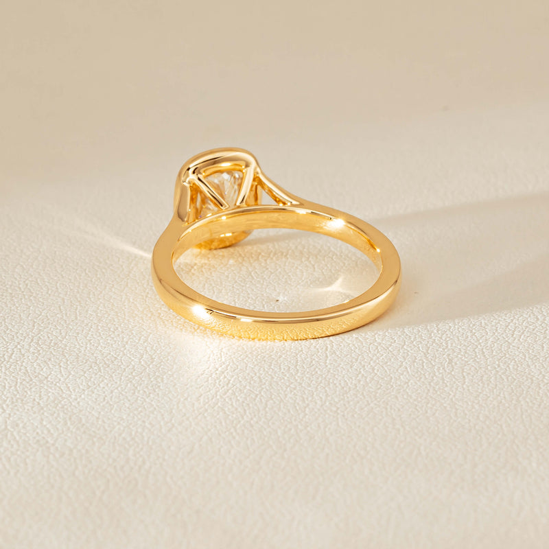 18ct Yellow Gold 1.00ct Cushion Cut Diamond Natalia Ring - Ring - Walker & Hall