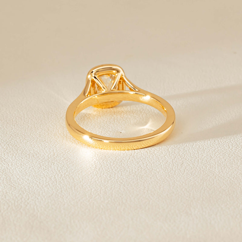 18ct Yellow Gold 1.00ct Cushion Cut Diamond Natalia Ring - Ring - Walker & Hall