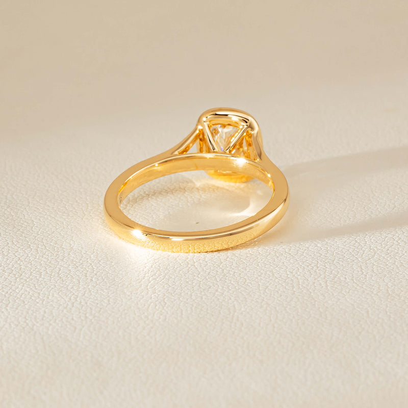 18ct Yellow Gold 1.00ct Cushion Cut Diamond Natalia Ring - Ring - Walker & Hall