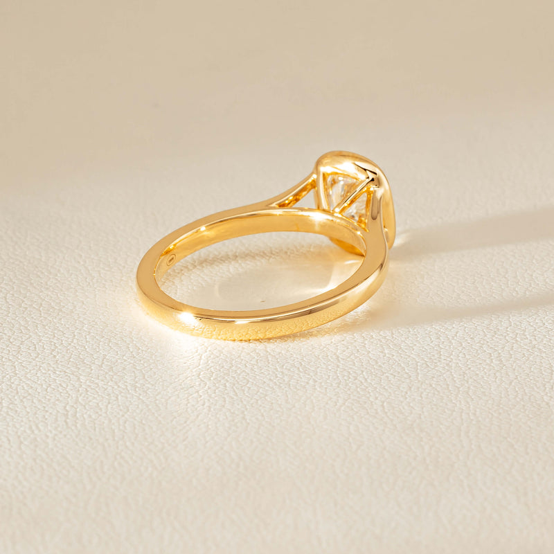 18ct Yellow Gold 1.00ct Cushion Cut Diamond Natalia Ring - Ring - Walker & Hall