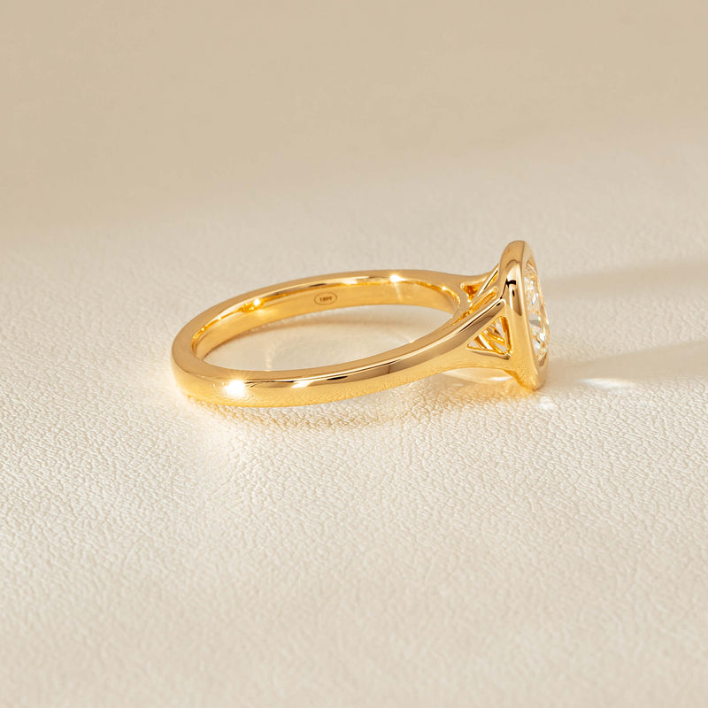 18ct Yellow Gold 1.00ct Cushion Cut Diamond Natalia Ring - Ring - Walker & Hall