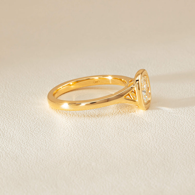 18ct Yellow Gold 1.00ct Cushion Cut Diamond Natalia Ring - Ring - Walker & Hall