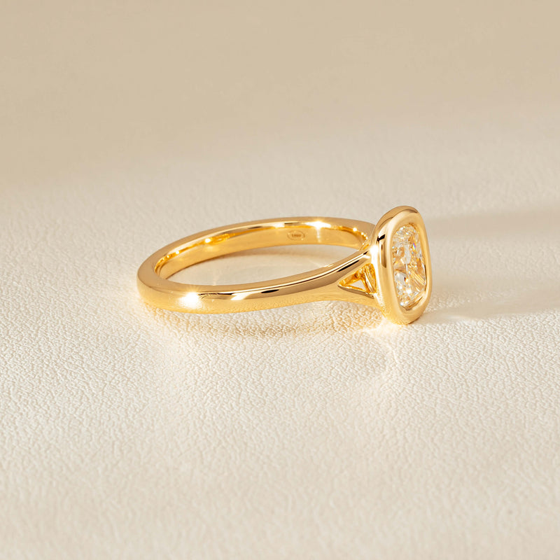 18ct Yellow Gold 1.00ct Cushion Cut Diamond Natalia Ring - Ring - Walker & Hall