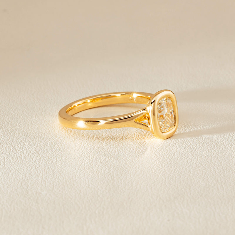 18ct Yellow Gold 1.00ct Cushion Cut Diamond Natalia Ring - Ring - Walker & Hall