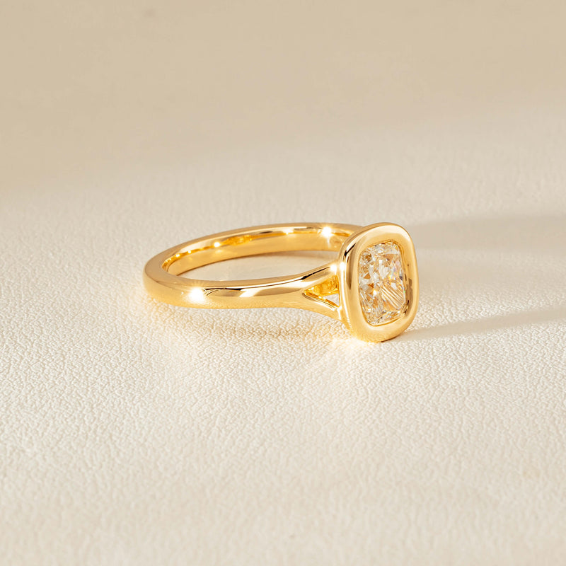 18ct Yellow Gold 1.00ct Cushion Cut Diamond Natalia Ring - Ring - Walker & Hall