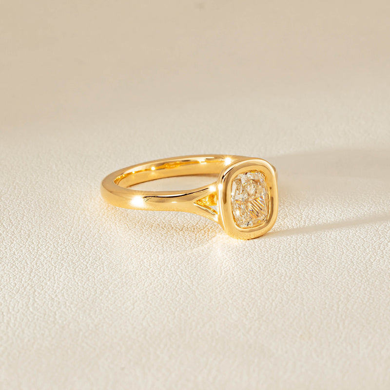 18ct Yellow Gold 1.00ct Cushion Cut Diamond Natalia Ring - Ring - Walker & Hall