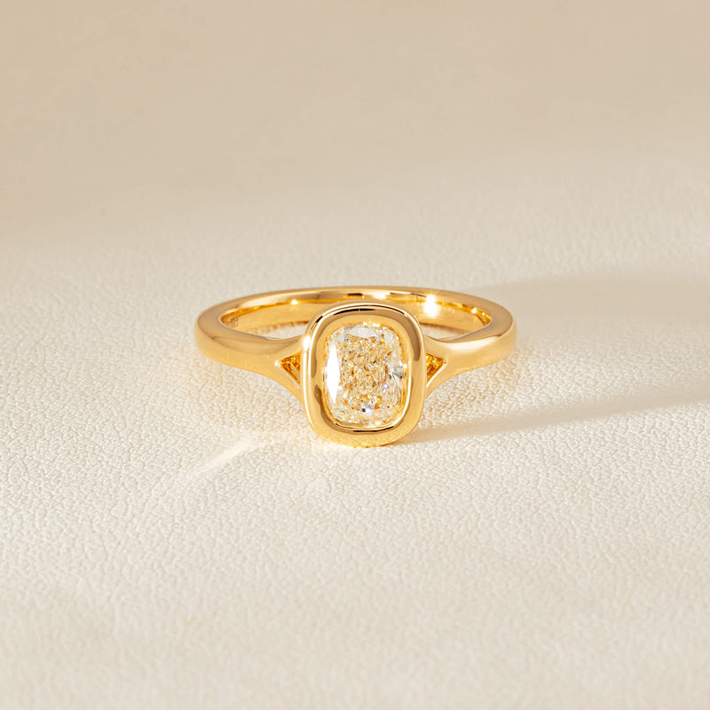 18ct Yellow Gold 1.00ct Cushion Cut Diamond Natalia Ring - Ring - Walker & Hall