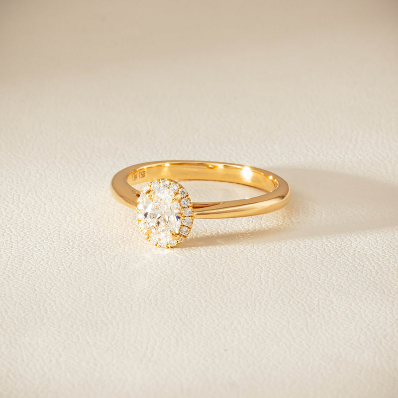 18ct Yellow Gold .51ct Oval Cut Diamond Nina Ring