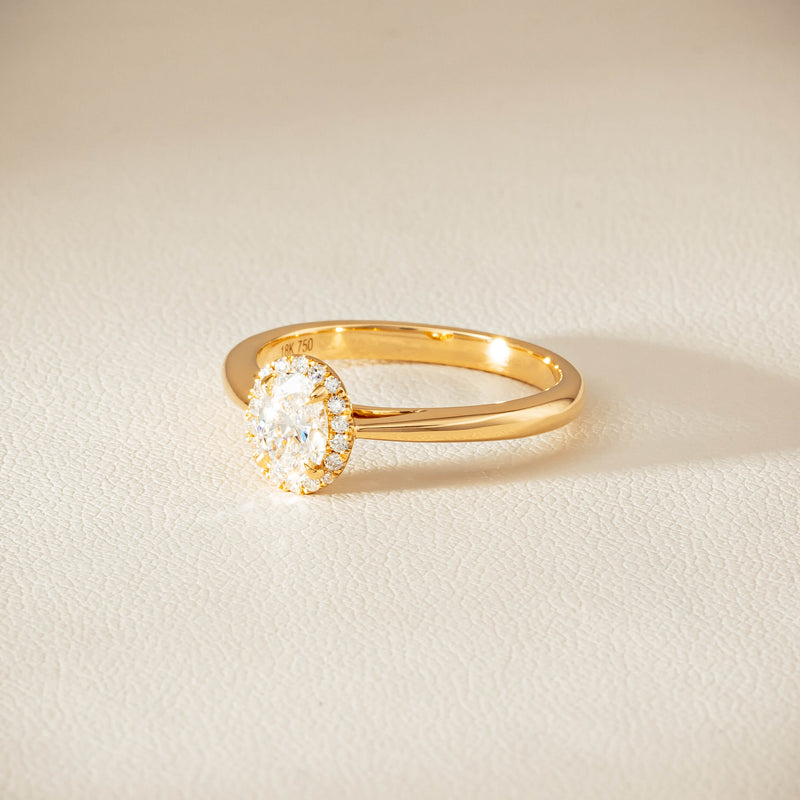 18ct Yellow Gold .51ct Oval Cut Diamond Nina Ring