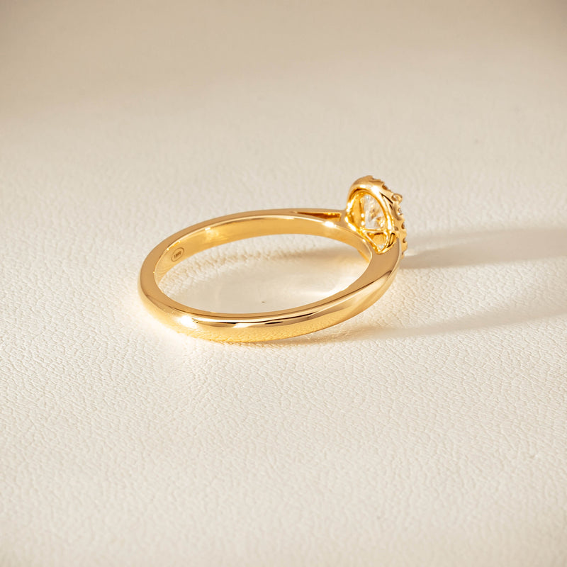 18ct Yellow Gold .51ct Oval Cut Diamond Nina Ring