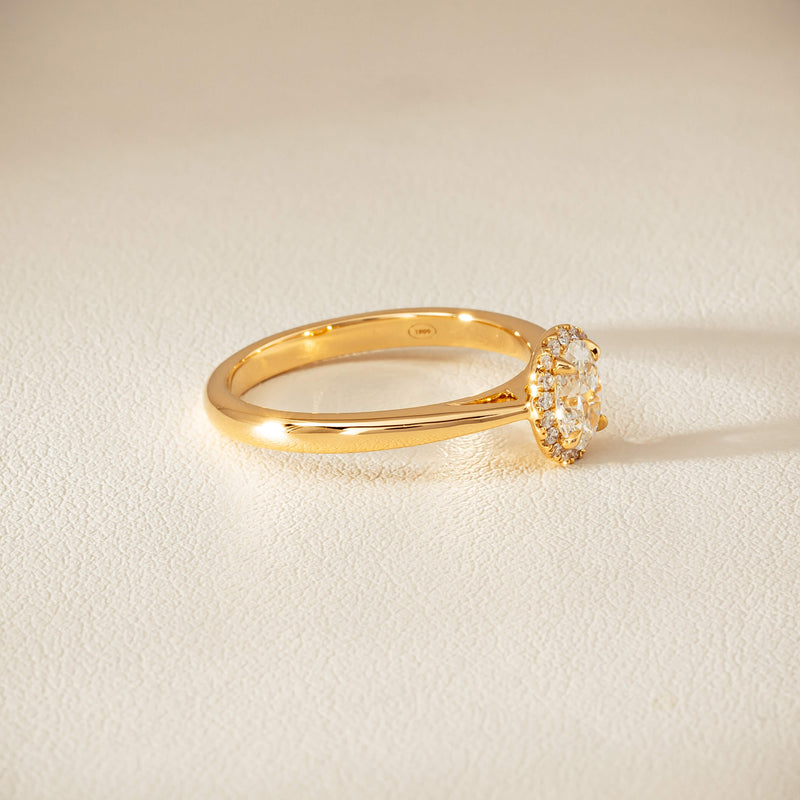 18ct Yellow Gold .51ct Oval Cut Diamond Nina Ring