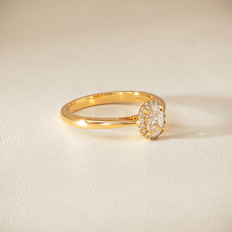 18ct Yellow Gold .51ct Oval Cut Diamond Nina Ring