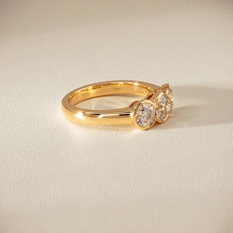 18ct Yellow Gold 1.64ct Diamond Three-Stone Natalia Ring