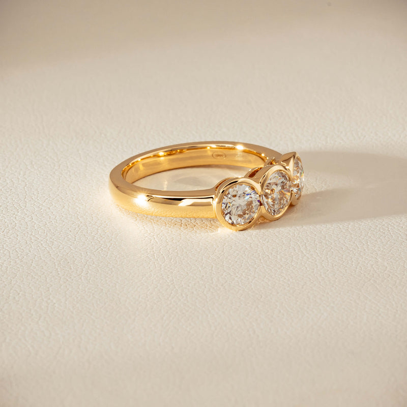 18ct Yellow Gold 1.64ct Diamond Three-Stone Natalia Ring