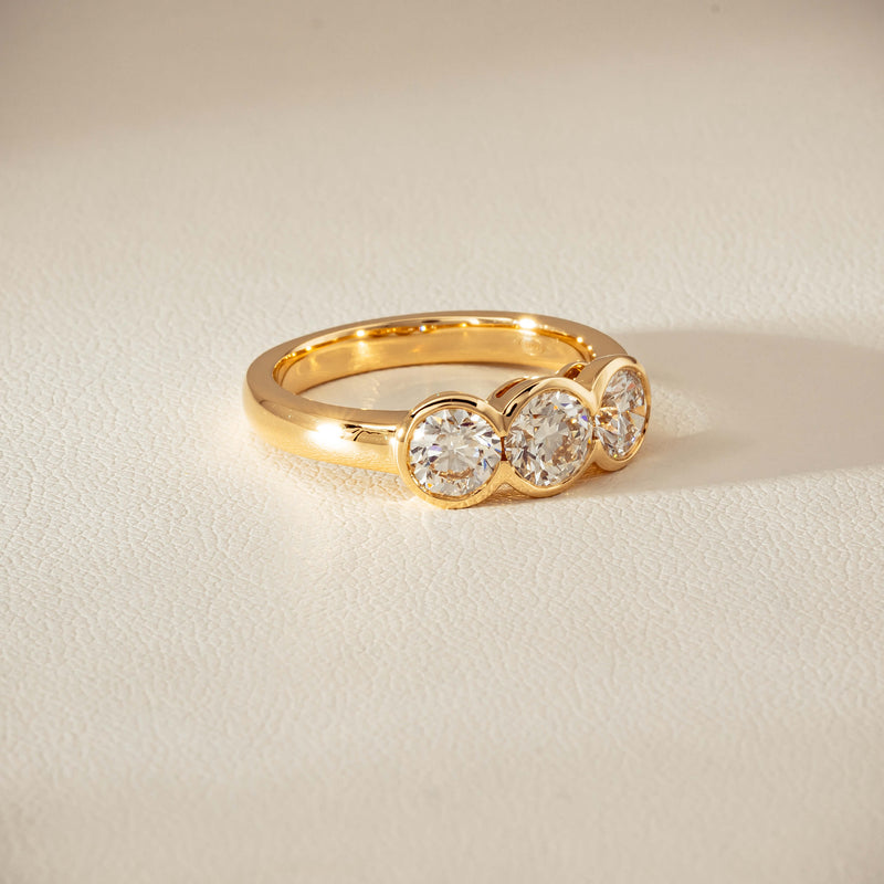 18ct Yellow Gold 1.64ct Diamond Three-Stone Natalia Ring