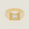 18ct Yellow Gold .50ct Oval Diamond Bow Ring