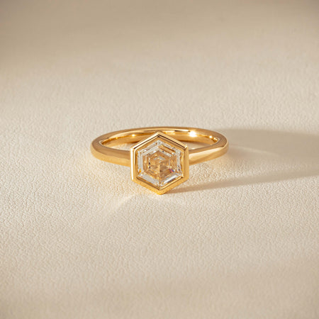 18ct Yellow Gold 1.05ct Hexagonal Diamond Natalia Ring