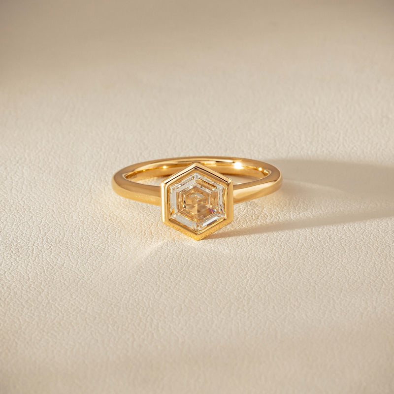 18ct Yellow Gold 1.05ct Hexagonal Diamond Natalia Ring