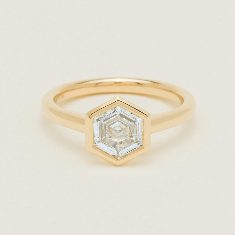 18ct Yellow Gold 1.05ct Hexagonal Diamond Natalia Ring