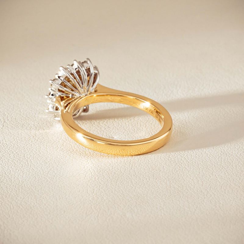 18ct Yellow Gold 2.08ct Cushion Fancy Diamond Belle Ring