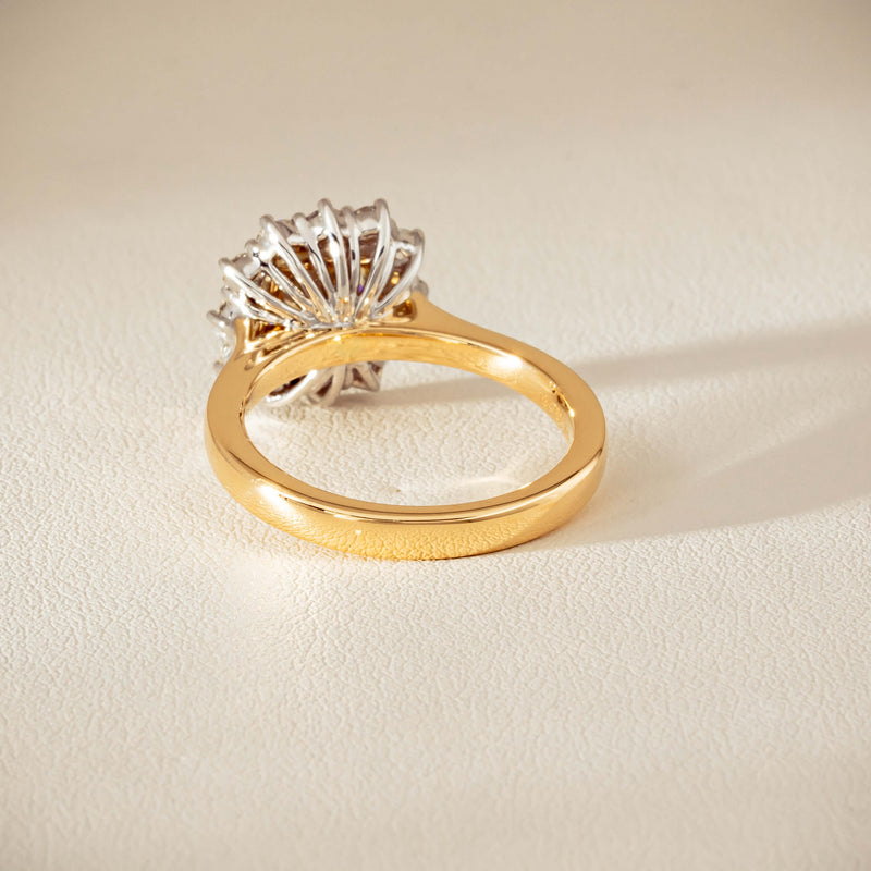 18ct Yellow Gold 2.08ct Cushion Fancy Diamond Belle Ring